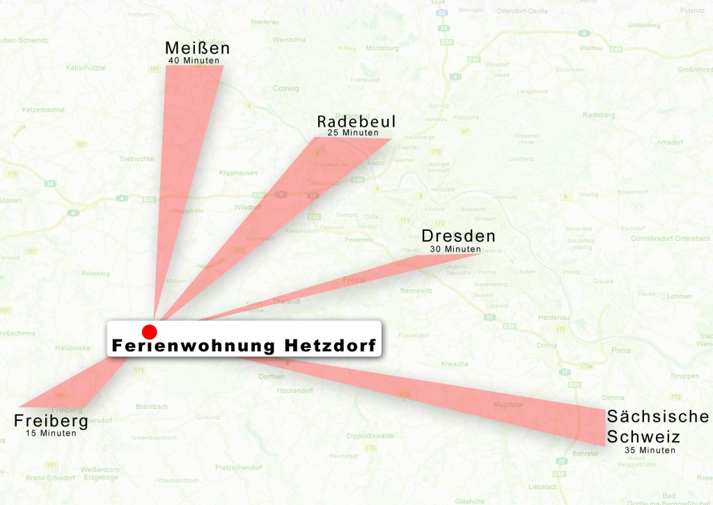 Ferienwohnung Hetzdorf Karte Umgebung